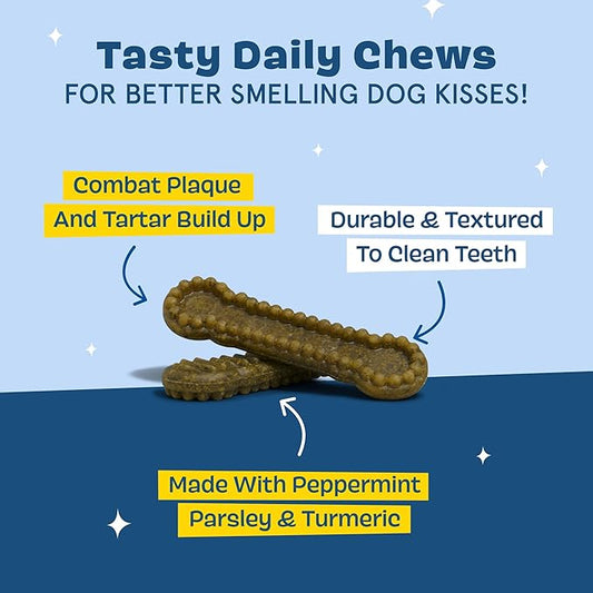 Barkbox Bright Durable Dental Chew Sticks for Dogs - Made for Tough Chewers, Small Breeds (15 Chews)