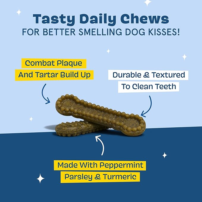 Barkbox Bright Durable Dental Chew Sticks for Dogs - Made for Tough Chewers, Small Breeds (15 Chews)