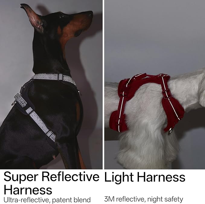 All-Weather No Pull Dog Harness Reflective Vest Harness QR Code Anti-Lost Adjustable Quick-Release Buckle Soft Padded Breathable Harness for Small Medium Large Dog (Light-Olive, XS)