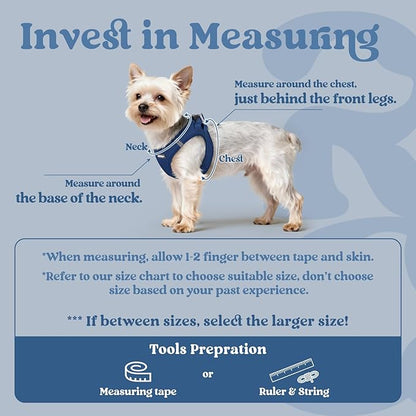 rabbitgoo Small Dog Harness, Step-in Soft Mesh Puppy Vest with Safety Buckle, Breathable Reflective Pet Harness for Small Sized Dogs, Navy Blue S