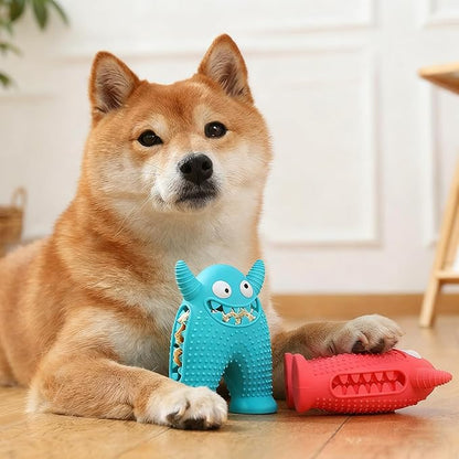 LOS ANDES Squeaky Dog Toys for Medium Small Dogs, Cute Monster Pet Toy, Silicone Toy with Interactive Squeaker to Kill Boring Time