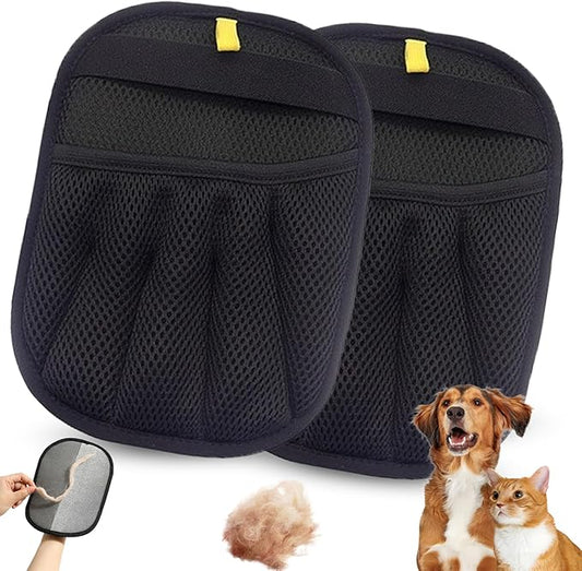 Five-Finger Electrostatic Pet Hair Remover Glove, Reusable Washable Magic Brush Pet Hair Remover Tool for Laundry, Couch, Carpet, Car Seat (2pcs)