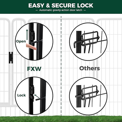 FXW Rollick Unleashed Dog Playpen for Indoor, Yard, RV Camping, 40 inch 24 Panels for Medium and Large Dogs, Black│Patented