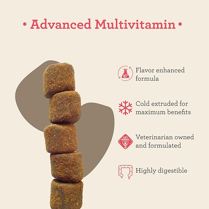 Dr. Joseph's VetPro Complete Multivitamin Dog Supplement, 120 Count (Large Dog 60 Day Supply), 5in1 Chew with Vitamins, Enzymes & Nutrients, Hip & Joint Health, Immune System & Allergy Support