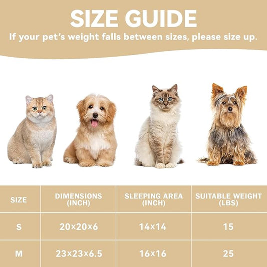 Zerbuger Cat Bed, 23In Dog Beds for Small Dogs, Calming Cat & Dog Beds for Indoor Pets, Pet Beds Comfortable Donut Round Ultra Soft (Leopard, Medium 23in)