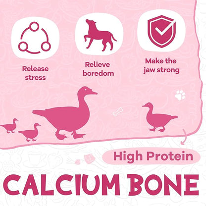PAWUP Duck Dog Treats, Calcium Bones Chews, Rawhide Free, Natural Snacks for Samll Dog w/Taurine,12.5 oz