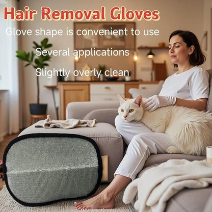 yaoshanlc Pet Hair Removal Glove for Cats & Dogs – Efficient Grooming Gloves for Hair Removal, Reusable Tool for Cat & Dog Grooming, Also Works on Couches, Furniture, Carpets, Curtains (2 Pcs)