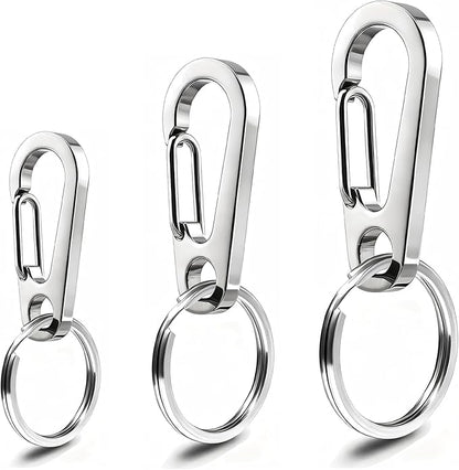 Dog Tag Clips/Multiple Size 304 Stainless Steel Quick Clip with Rings/Easy Change Pet ID Tag Holder for Small/Medium/Large Dog Cat Collars and Harnesses.(3 Pack)