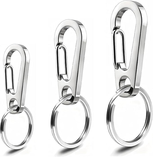 Dog Tag Clips/Multiple Size 304 Stainless Steel Quick Clip with Rings/Easy Change Pet ID Tag Holder for Small/Medium/Large Dog Cat Collars and Harnesses.(3 Pack)
