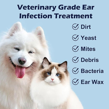 Dog Ear Finger Wipes, Gentle Dog Ear Cleaning Wipes for Dogs and Cats, Ear Wipes for Dogs Remove Ear Wax, Dirt, and Odor, Puppy Ear Wipes Sooths & Deodorizes, Natural Ingredients 70 Count