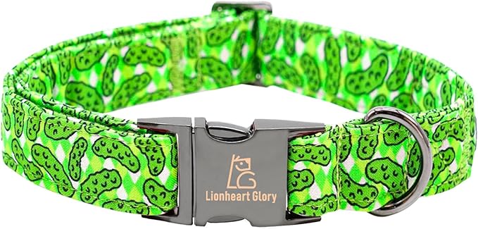 Lionheart Green Dog Collar - Soft, Durable, Adjustable for Females - Spring Collar Gift