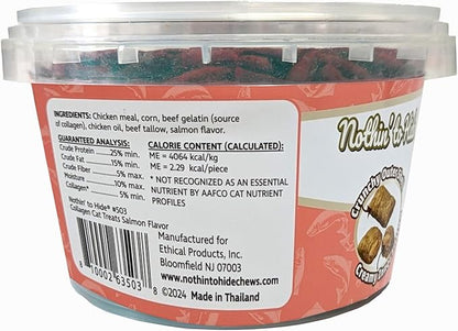 Fieldcrest Farms Nothin’ to Hide Collagen Cat Treats – Crunchy & Creamy Cat Snacks, High-Protein Healthy Treats for Skin, Coat & Joint Support, Salmon Flavor, 8 oz. Resealable Tub