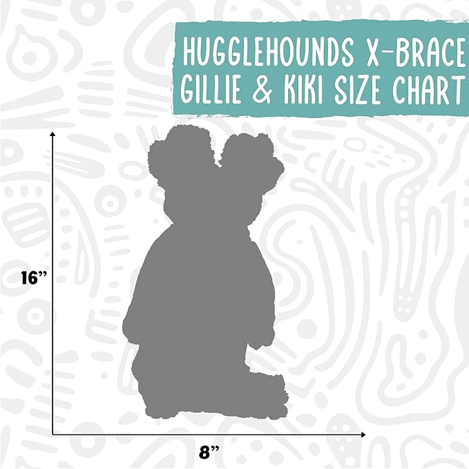 HuggleHounds X-Brace Squeaky Dog Toy - Interactive Dog Toys for Large Pets to Keep Them Busy, Pet Supplies, Soft & Cute Puppy Plush with Squeak, Tough Plushy - Gillie Axolotl, Large