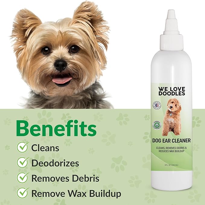 We Love Doodles Dog Ear Cleaner | Ear Wash for Dogs | Made in USA | Natural | Clean Ear Drops | Prevents Infection, Itching & Odor | Puppy Ear Cleanser | Pet Cleaning Ears Solution