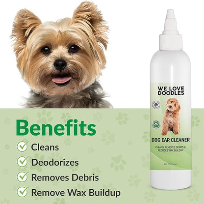 We Love Doodles Dog Ear Cleaner | Ear Wash for Dogs | Made in USA | Natural | Clean Ear Drops | Prevents Infection, Itching & Odor | Puppy Ear Cleanser | Pet Cleaning Ears Solution