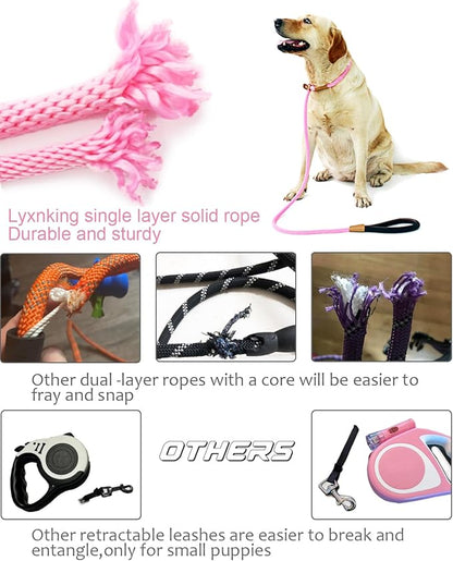 lynxking Dog Leash Slip Lead 5 6 8 FT Dog Training Leash Strong Heavy Duty Braided No Pull Training Lead Leashes for Small Medium Large Dogs