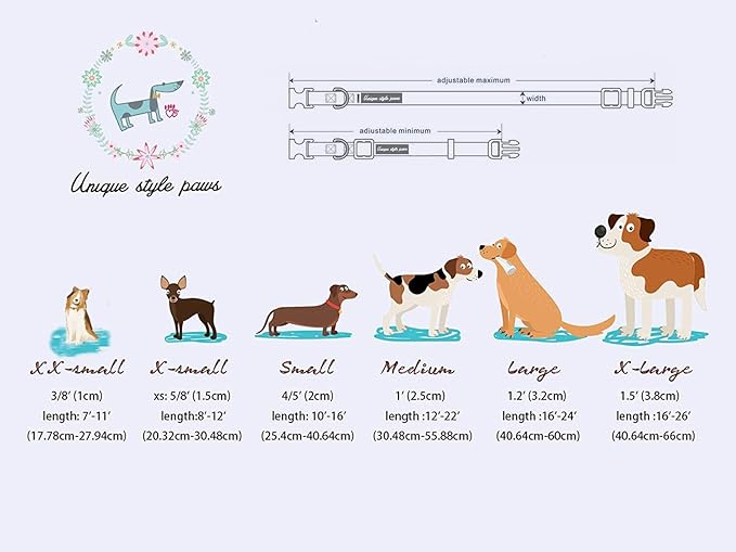 Unique style paws Dog Collar Metal Buckle Puppy Collar for Winter Christmas Red Green Plaid for Small Medium Large Boys Girls Dogs