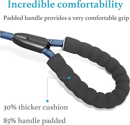 iYoShop Dual Dog Leash - 360° Swivel, No Tangle Walking Leash with Shock Absorbing Bungee for Two Dogs (Large, 25-150 lbs, True Navy)
