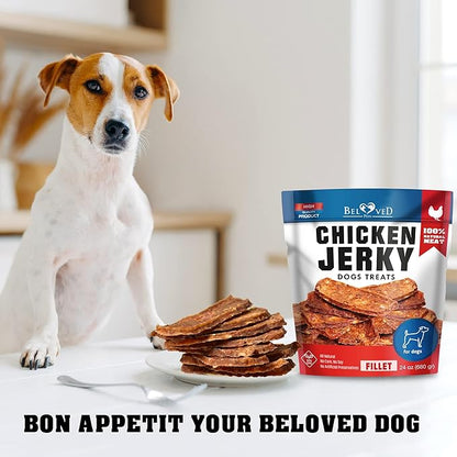 Dog Treats Chicken Jerky 1.5 lb – Dog Food & High Protein Chews for Large, Medium & Small Breeds - Natural Healthy Training Snacks – Human Grade – Grain Free, Rawhide Free – Puppy & Senior Bulk Pack