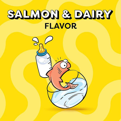 Temptations Kitten Crunchy and Soft Cat Treats Salmon and Dairy Flavor, 3 oz. Pouch, (Pack of 12)