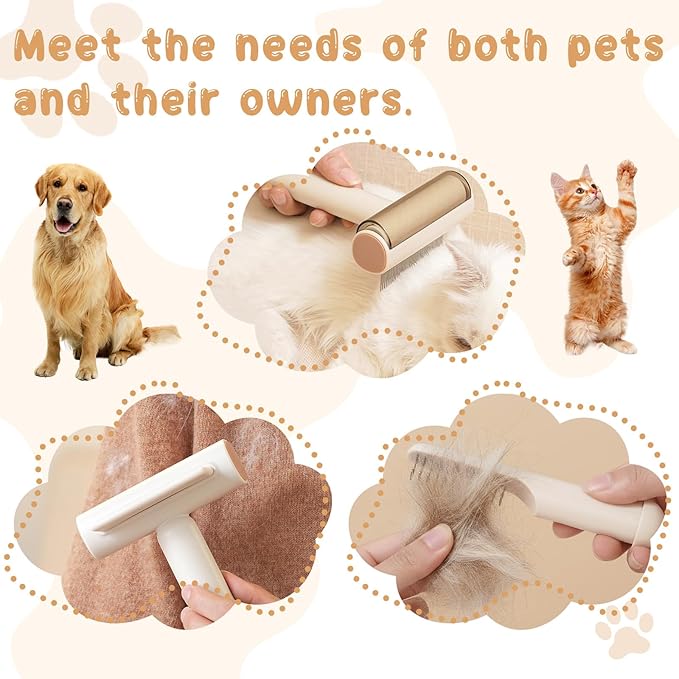 3-in-1 Cat Brushes for indoor Cats, Multifunctional Slicker Brush, Pet Brush for Shedding