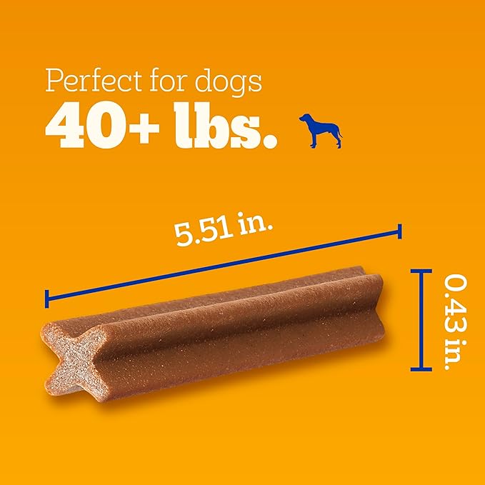 Pedigree Dentastix Large Breed Dog Treats, Beef Flavor, (4) 18ct Bags (72 Treats Total)