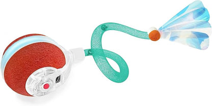 Jkanti Interactive Cat Toys for Indoor Cats,The 3rd Generation Agile Moving Cat Ball with Elastic Mesh Tail,Automatic Kitten Toys for Bored Indoor Adult Cats,Motion Activated (Green)