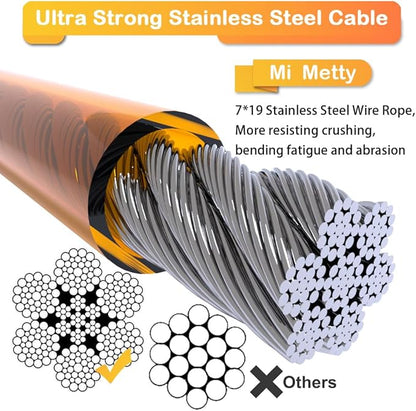 Dog Tie Out Cable,20ft Dog Lead-Heavy Duty Tie Out Cable for Large Dogs Up to 125lbs-Dog Chain for Yard-Outside Dogs Runner Tether Line