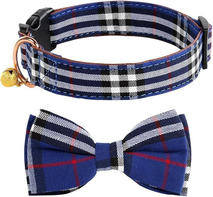 Yizepet Dog Collar with Bow Tie- Adjustable pet Collar for Dogs with Plastic Buckle Collar, Stylish Pattern for Small Medium or Large Boy and Girl Dog and Cat