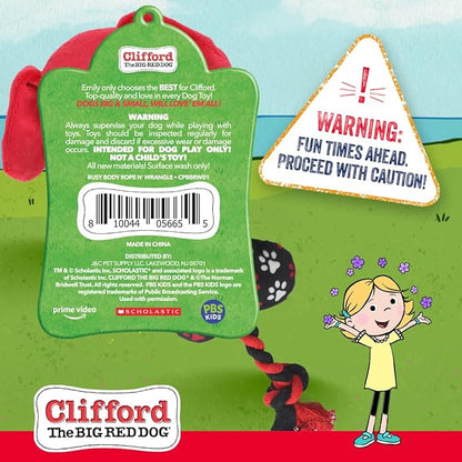 Clifford® Busy Body Rope ‘n Wrangle Durable Dog Rope Toy | Cozy Dog Stuffed Animals Play Toy for Medium/Large Dogs | Mental and Sensory Simulation, Fetch, Tug and Comfort