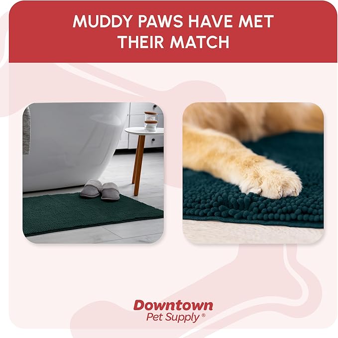 My Doggy Place Dog Mud Mat, 36" x 26" Teal – Thick Microfiber Entry Rug for Snow, Mud & Salt – Absorbent, Quick-Dry, Washer-Safe & Non-Slip, Large