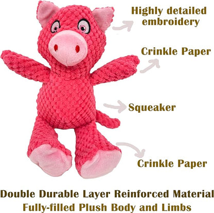 Jalousie Multipack Dog Squeaky Toys Strong Almost Indestructible, with Added Liner for Longer Play Dog Chew Toys (Medium to Large Breeds, 5 Pack Checks for Aggressive Chewers)
