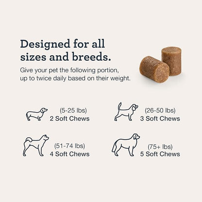 Kradle Calming & Skin Chews for Dogs - 2 Pack (75 Each) - L-Theanine GABA + Biotin Collagen - Occasional Anxiety Support & Soothes Environmental Skin Irritation