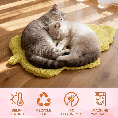 BrightRow 3 Pack Self Warming Pet Bed Leaf Shape Self Heating Cat Dog Mat Washable Thermal Sleeping Pad for Indoor Outdoor Hedgehog, Bunny, Sugar Glider, Rat, Chinchilla(Mixed Colors,Small-16 x20)
