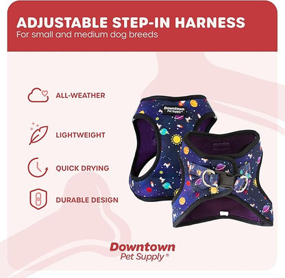 Downtown Pet Supply Step-in Dog Harness – No Pull, Adjustable Padded Mesh with Reflective Trim, Secure Buckle Strap – Comfortable & Breathable Small Dog Harness, Large, Space