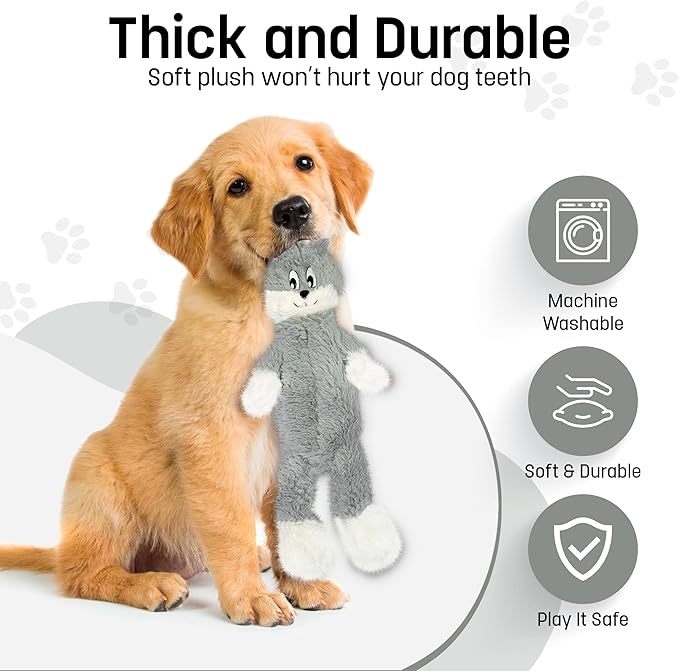 FGA MARKETPLACE Flat NO Stuffing NO Squeak Plush Dog Toys, Funny Style Will Entertain Your Pet for Hours, Recommended for Small and Medium Dog 21 INCH Long(Bundle 2)