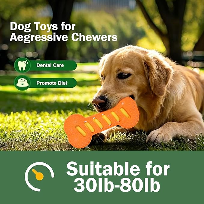 Interactive Dog Chew Sound Toy, Made of TPR Material, is bite-Resistant and Durable. It can be Used for Dog Teeth Cleaning and Training, and is an Ideal Toy for Dogs（Orange）