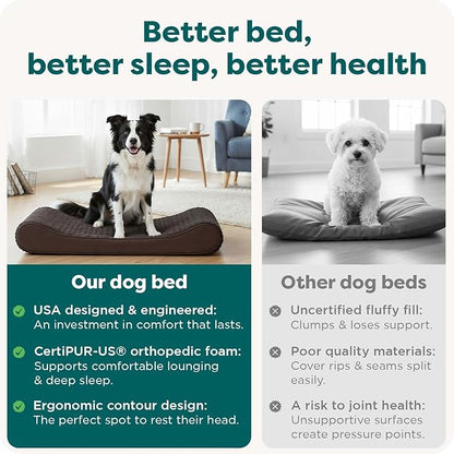 Furhaven Cooling Gel Dog Bed for Large Dogs w/ Removable Washable Cover, For Dogs Up to 150 lbs - Ultra Plush Faux Fur & Suede Luxe Lounger Contour Mattress - Gray, Jumbo Plus/XXL