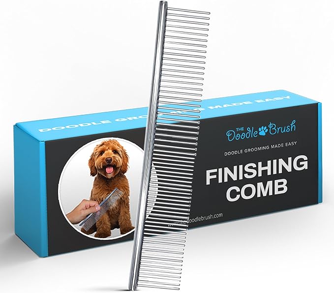 The Doodle Brush Dog Combs for Grooming Matting, Finishing Metal Comb For Dogs, Large Stainless Steel Doodle Dog Grooming Combs, Tackles Mat & Tangles for Poodles, Labradoodle, Cockapoo Pet Comb