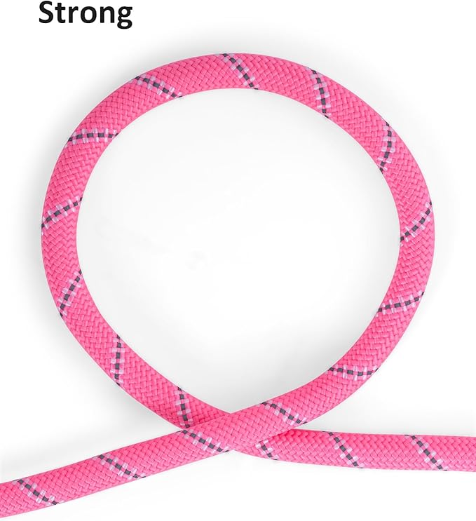 Long Dog Leash for Dog Training 20FT, Heavy Duty Dog Lead for Large Medium Small Dogs Outside Walking, Playing, Camping, or Yard, Pink
