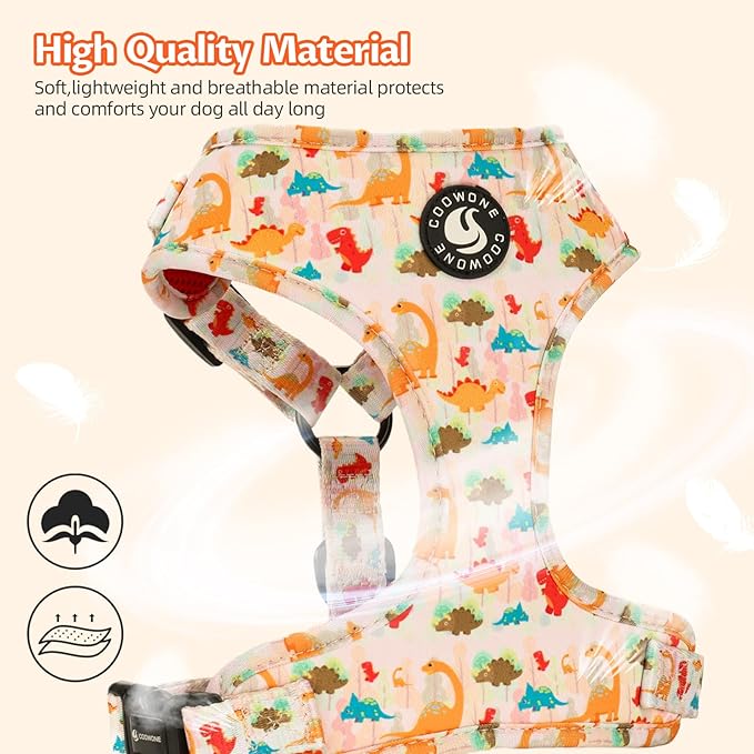 Dog Harness and Leash Set, Adjustable Dog Harness, Dog Leash, No Pull No Choke Puppy Harnesses for Walking Training for Small Medium Pet