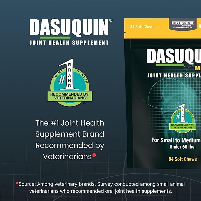 Nutramax Dasuquin for Small to Medium Dogs, Joint Health Supplement, Contains Glucosamine for Dogs, Plus Chondroitin, ASU, MSM and More, Supports Healthy Joints, Soft Chews, 84 Count