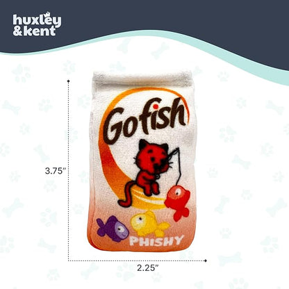 Huxley & Kent Plush Cat Toy - Interactive Catnip Toy for Cats & Kittens - Soft with Crinkle & Catnip - Fun Indoor Play - Go Fish Phishy