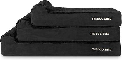 The Dog’s Bed Orthopedic Headrest Dog Bed Large Black Plush, Memory Foam, Pain Relief for Arthritis, Hip & Elbow Dysplasia, Post Surgery, Lameness, Waterproof Washable Cover, Veterinary Approved