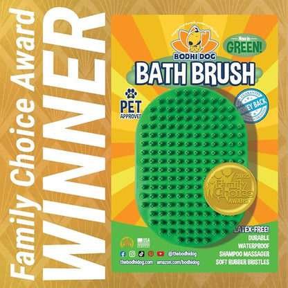 Bodhi Dog Shampoo Brush - Pet Grooming & Bath Supplies for Dogs and Cats - Bath Brush for Long & Short Hair - Premium Scrubber for Shower, Bathing & Massage (One Pack, Green)