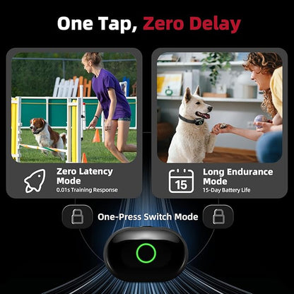 2025 Upgraded Shock Collar for Dogs, Dog Training Collar with Remote Control for Medium Large Dogs, 3 Training Modes - Beep, Vibration and Shock with Safety Lock, IPX7 Waterproof, Rechargeable,Black