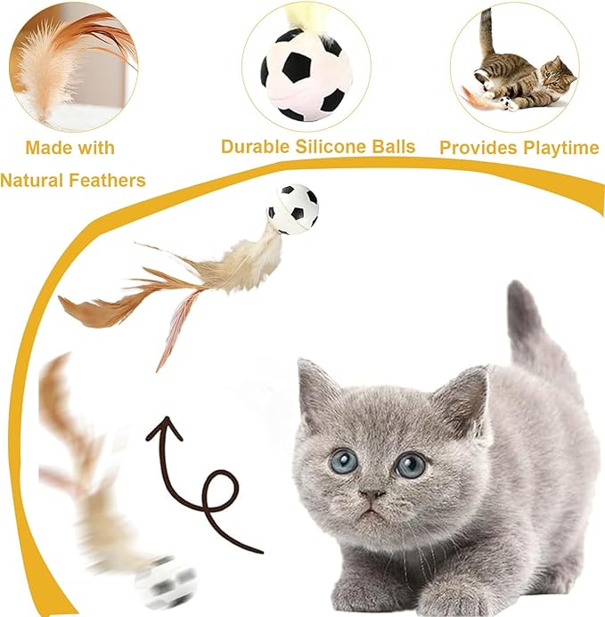 LNOVANT 6-Pack Interactive Cat Toys for Indoor Cats, Catnip Toys, Includes Silvervine Sticks for Kitten Teething and Dental Play - Fun Cat