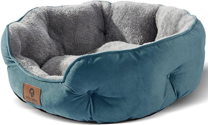 Asvin Medium Dog Bed for Medium Dogs, Cat Beds for Indoor Cats, Pet Bed for Puppy and Kitty, Extra Soft & Machine Washable with Anti-Slip & Water-Resistant Oxford Bottom, Teal, 25 inches
