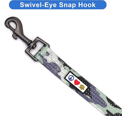 Pawtitas Camo Grey Dog Leash 6 ft M/L Reflective Durable Lightweight Dog Lead for Medium or Large Dogs and Puppies