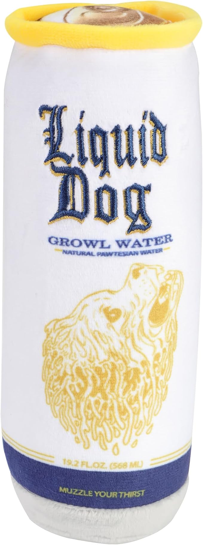 Chomp Haus Liquid Dog Growl Water – Luxurious Plush Dog Toy with Squeaker, Premium Fabric, Embroidered Details, Designer-Inspired Chew Toy, Fun Gift for Small to Medium Dogs & Dog Lovers